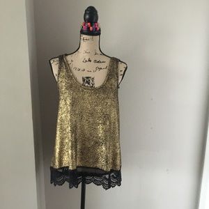 Gold metallic top